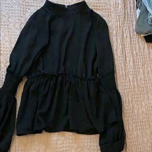 Black high neck blouse